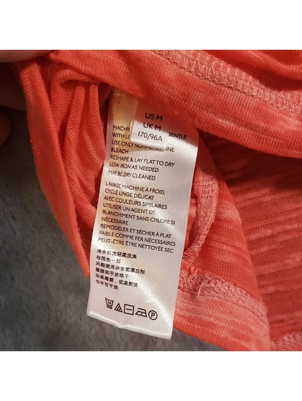 We The Free Knit sheer Top Orange Solid Round Neck Short Sleeve Size M - Picture 7 of 7
